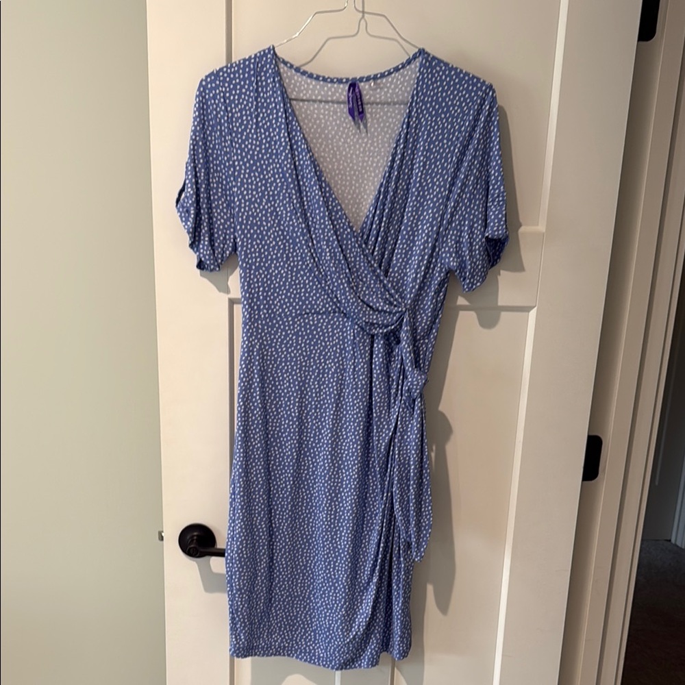 Blue Wrap Maternity Dress